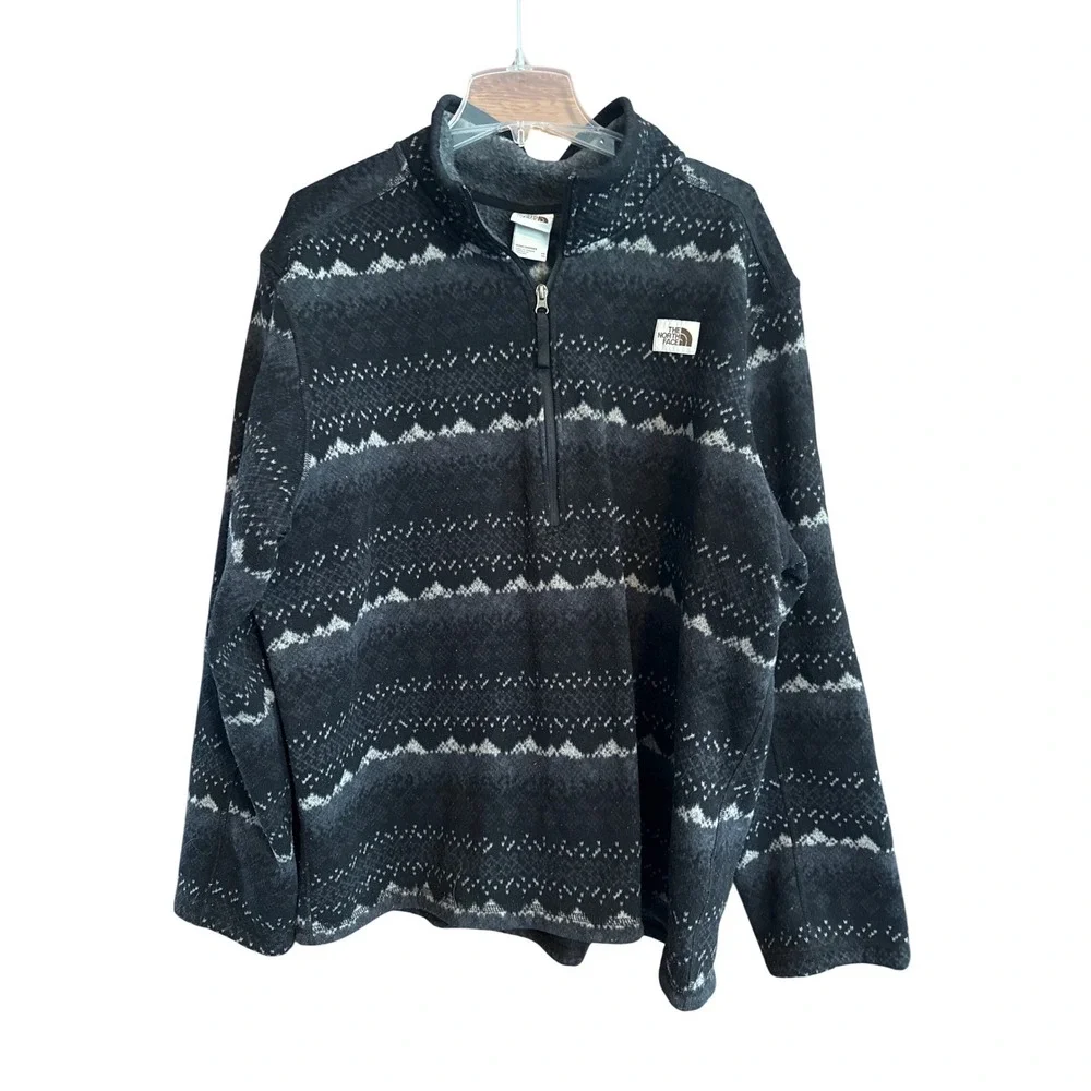 The North Face Mens XXL Grey Quarter Zip Fleece Pullover‎